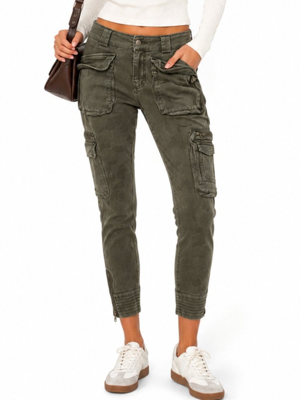 7 FOR ALL MANKIND Camouflage Aviator Cargo Ankle Pants size 27